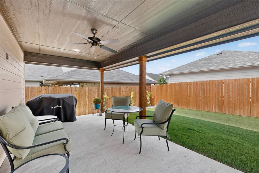 Perfect spot to chill and grill with a plug to add your TV and watch your favorite game!