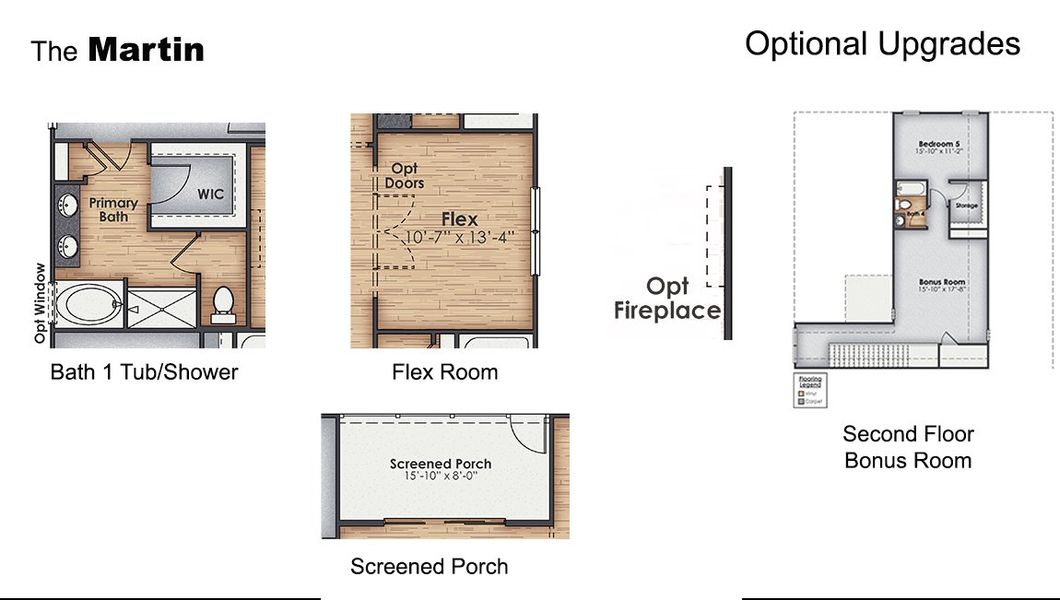2D floor plan layout for the Martin by D.R. Horton in Merchant Point, Jacksonville, NC (Image 6).
