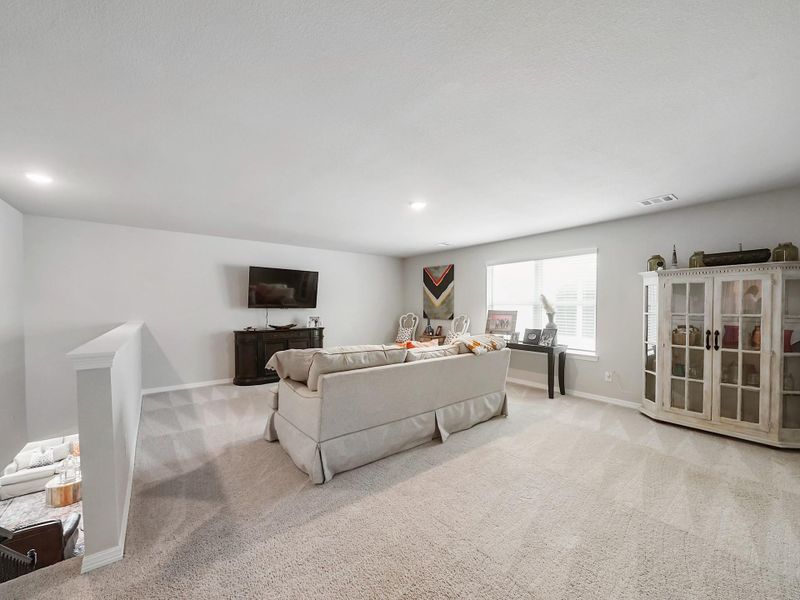 A spacious game room provides the perfect setting for movie nights, play, or a secondary living area to gather and unwind.