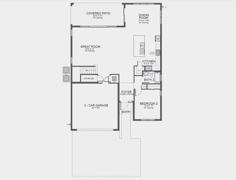 2D floor plan layout of this home in Solana Bay at Avenir, Palm Beach Gardens, FL (Image 3).