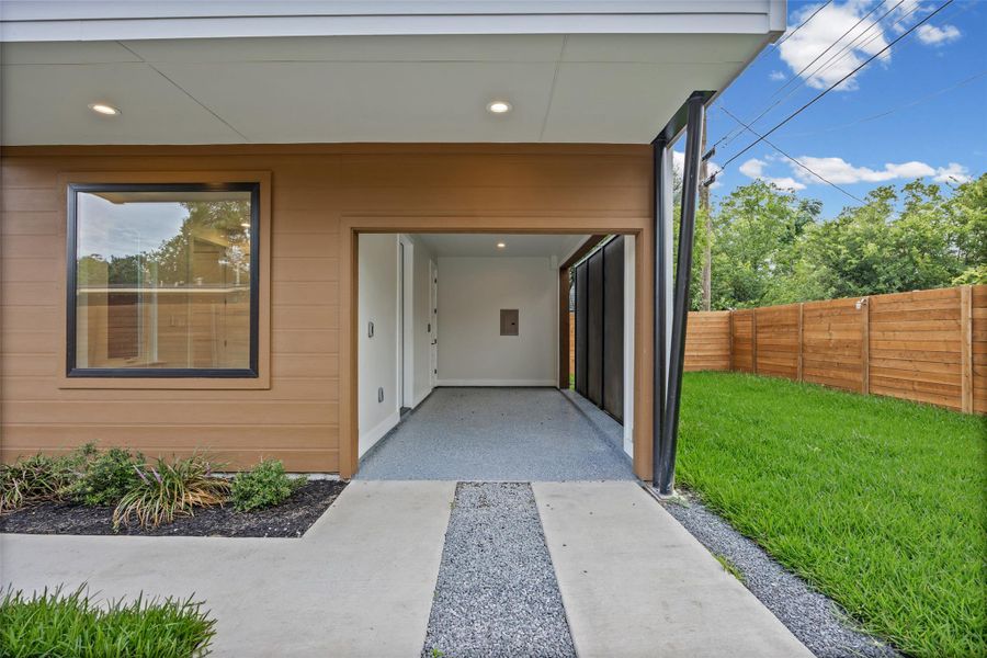 Exterior details and patio area of a home in , Austin (Image 1). Exterior details and patio area of a home in , Austin (Image 1).
