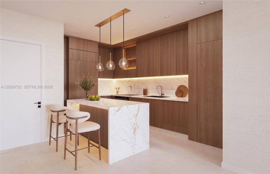 Furnished interior view inside a new home in , Miami (Image 5).