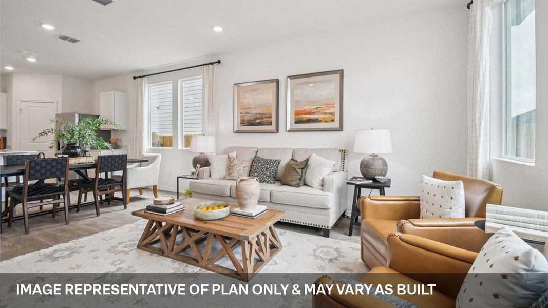 Representative furnished interior of a home built from the The Emily by D.R. Horton in Valverde, Bastrop (Image 5).