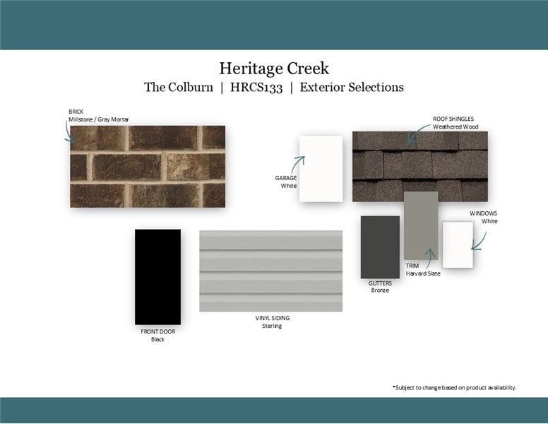 Sample of building materials used in homes in Heritage Creek, Nashville (Image 40).