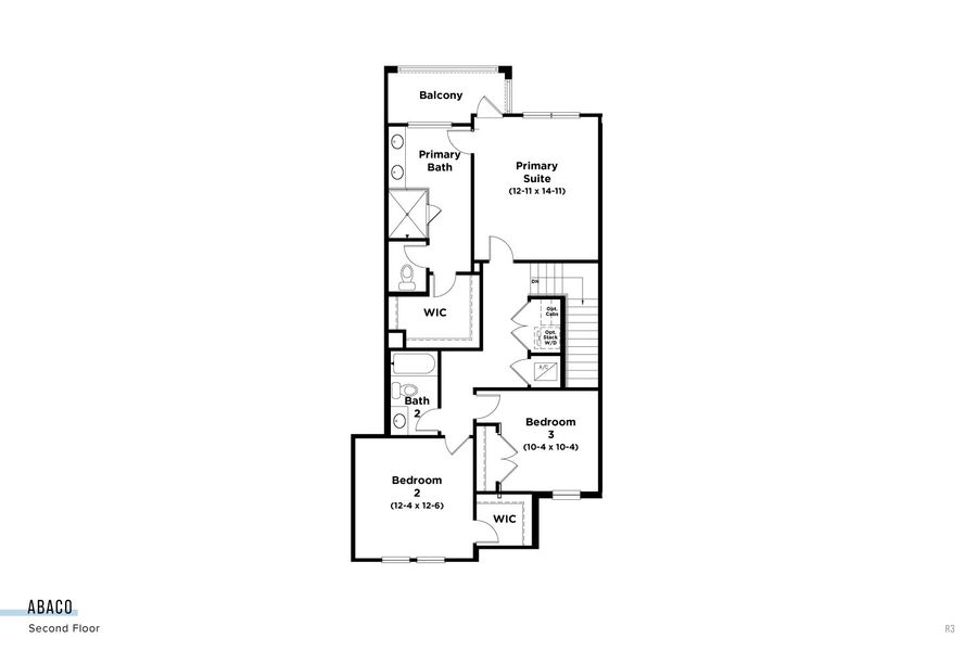 2D floor plan layout for the Abaco by DRB Homes in Lagoon Residences at Epperson, Wesley Chapel, FL (Image 5).