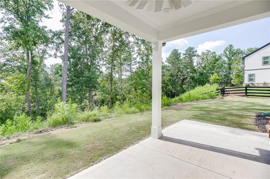 Exterior details and patio area of a home in Tiberon Woods, Cumming (Image 25). Exterior details and patio area of a home in Tiberon Woods, Cumming (Image 25).
