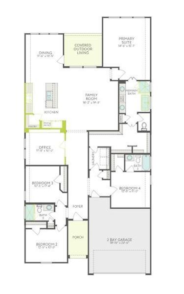 2D floor plan layout of this home in Tompkins Reserve, Katy, TX (Image 3).