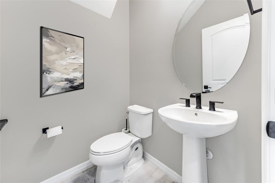 Downstairs guest bathroom/powder room.