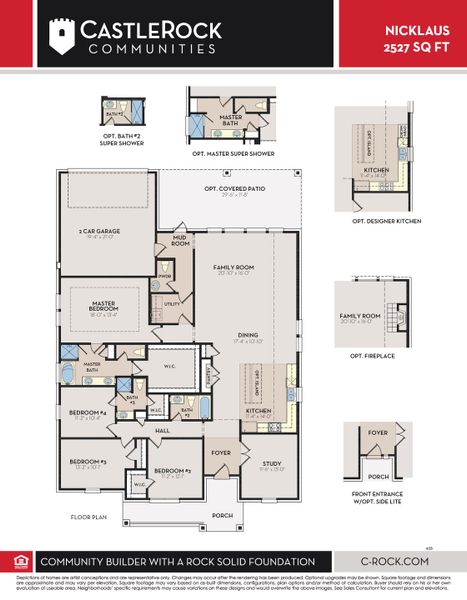 2D floor plan layout of this home in Solterra, Mesquite, TX (Image 2).