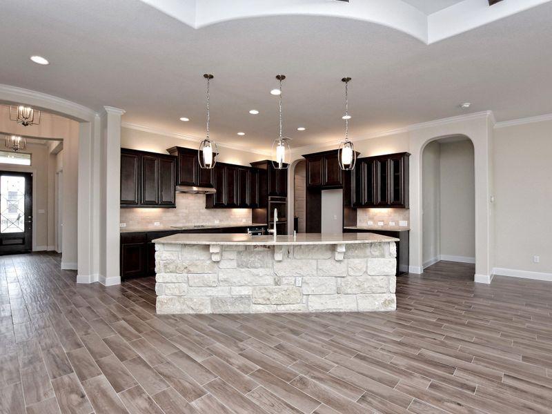Representative furnished interior of a home built from the San Simeon I by Giddens Homes in Clearwater Ranch, Liberty Hill (Image 331).