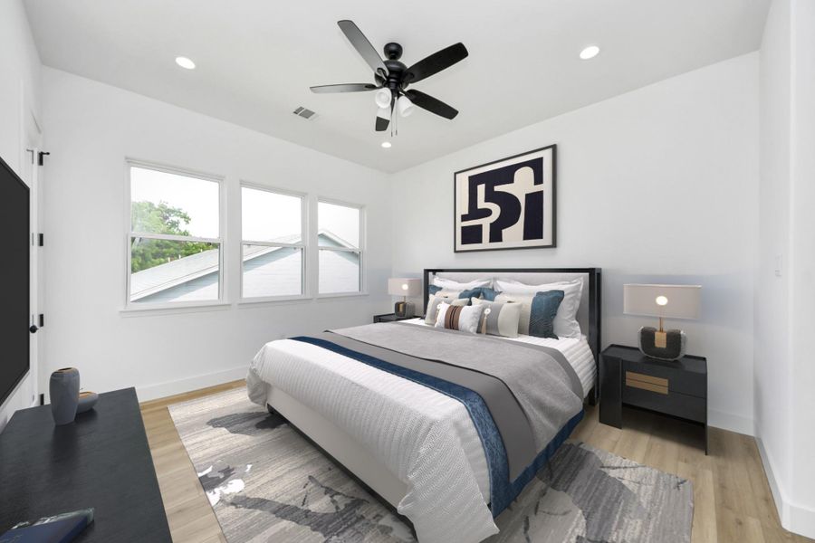 Ample natural light in the primary bedroom. Ample natural light in the primary bedroom.