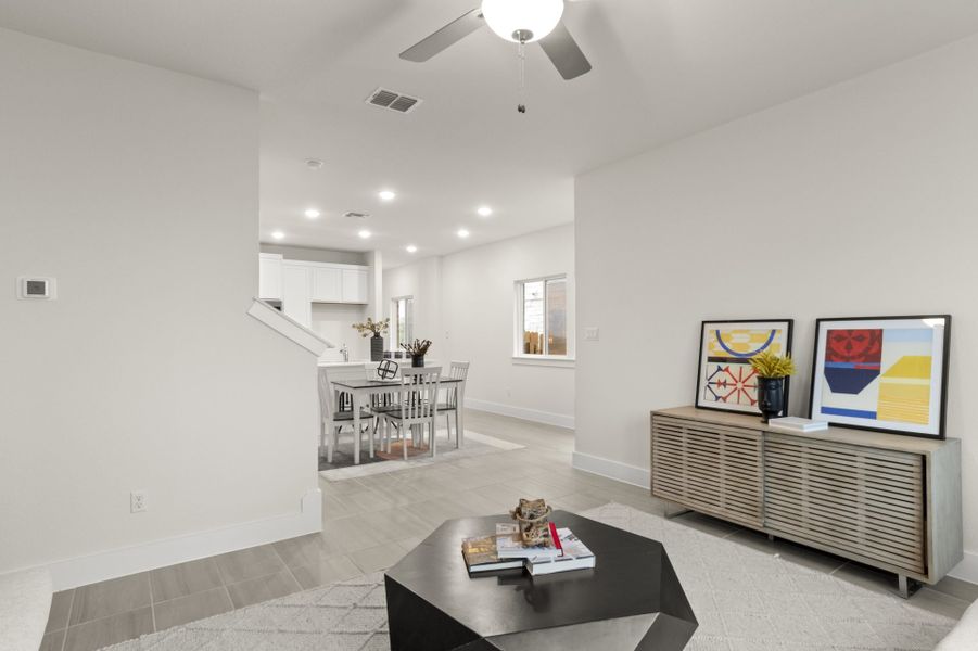 Furnished interior view inside a new home in Saddle Creek Twinhomes, Georgetown (Image 46).