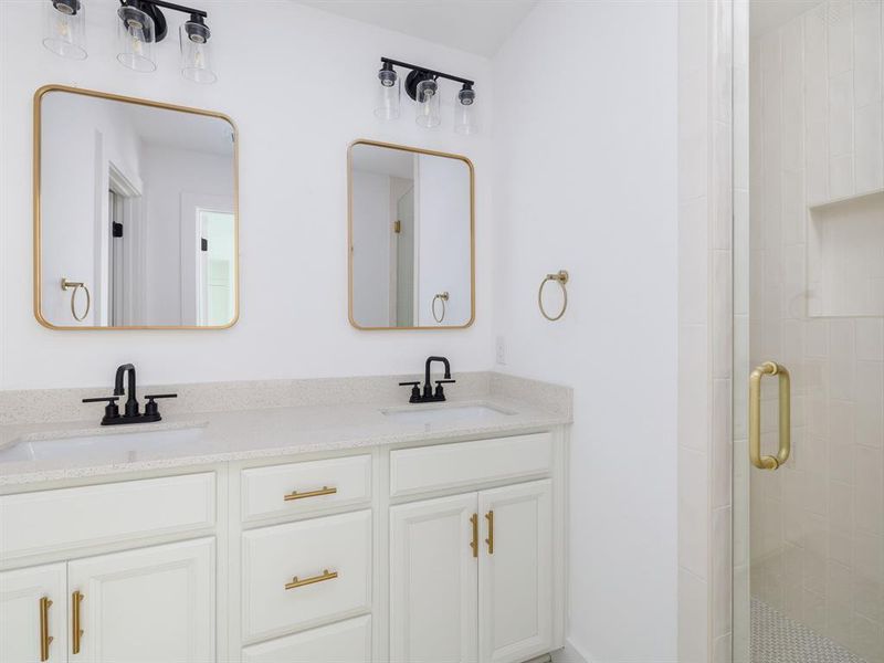 Master bath with shower stall.