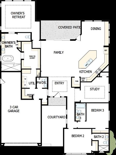 2D floor plan layout of this home in The Ridge at Victory, Litchfield Park, AZ (Image 5).
