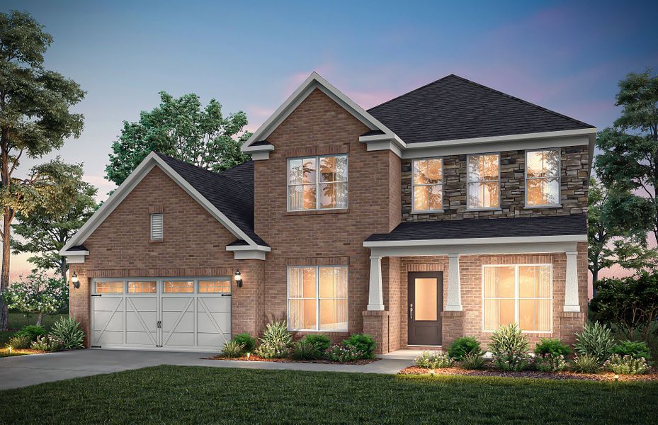 Representative exterior photo of a completed home built from the Riverton by Pulte Homes in Riversprings, Dacula, GA (Image 29).