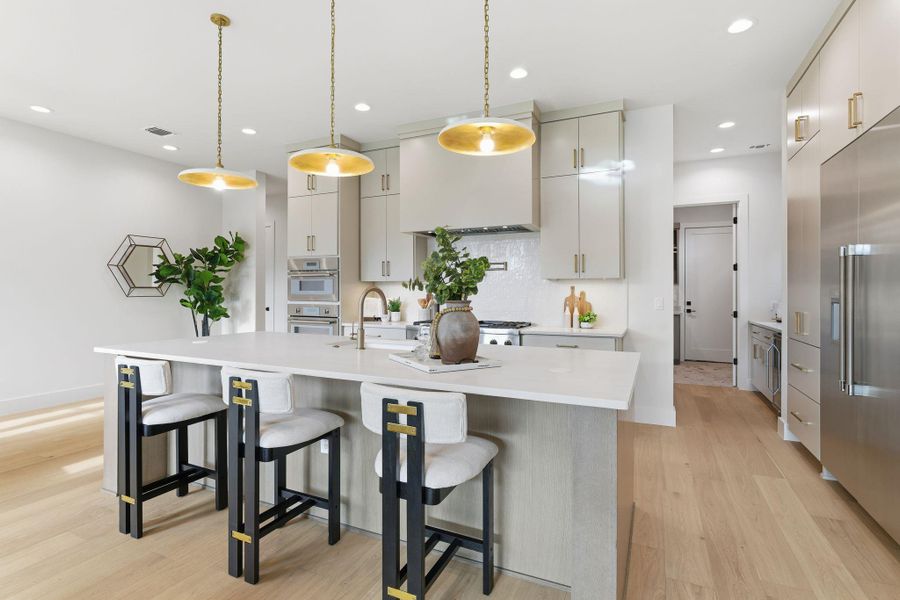 View from living area into kitchen