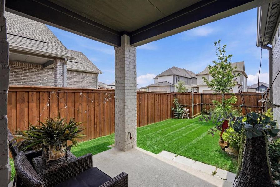 Exterior details and patio area of a home in Cross Creek Meadows, Celina (Image 4).