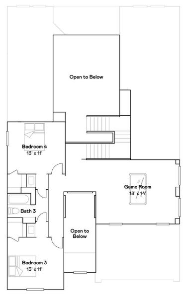 2D floor plan layout of this home in Legacy, League City, TX (Image 3).