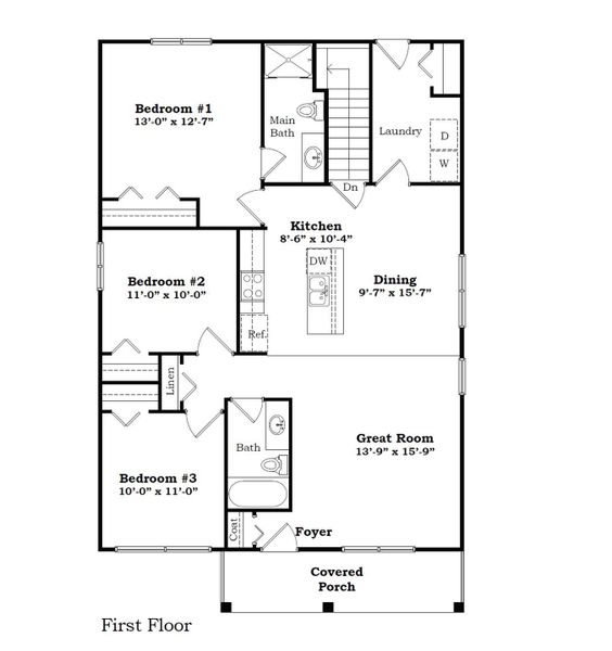 2D floor plan layout for the The Independence by Norfolk Homes in Individual Homes - Jackson County, Jackson, MI (Image 4). 2D floor plan layout for the The Independence by Norfolk Homes in Individual Homes - Jackson County, Jackson, MI (Image 4).