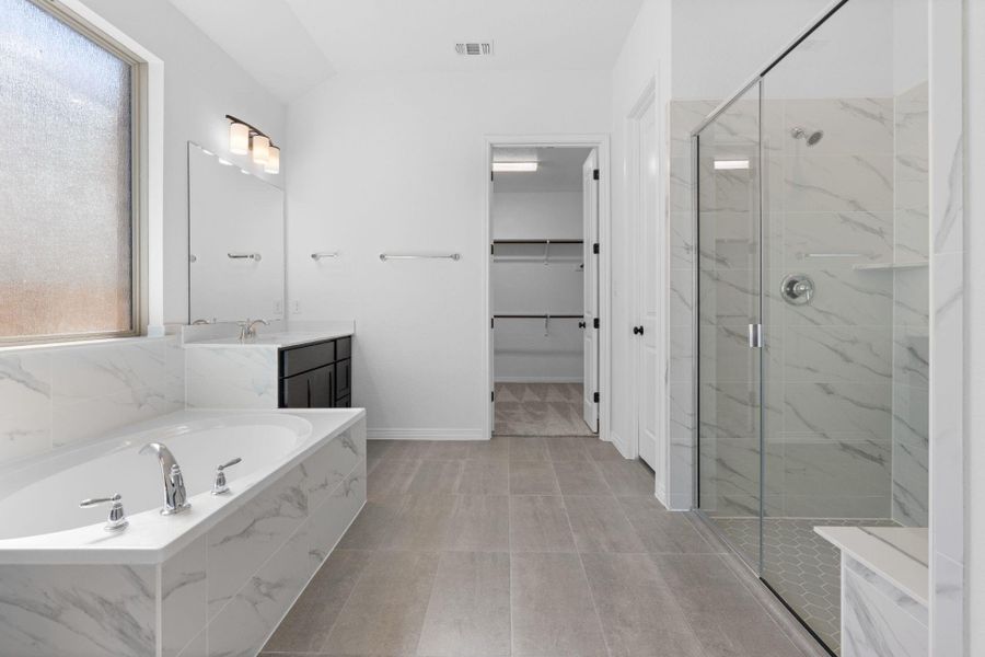 Garden tub & Walk-in shower in Primary Bath