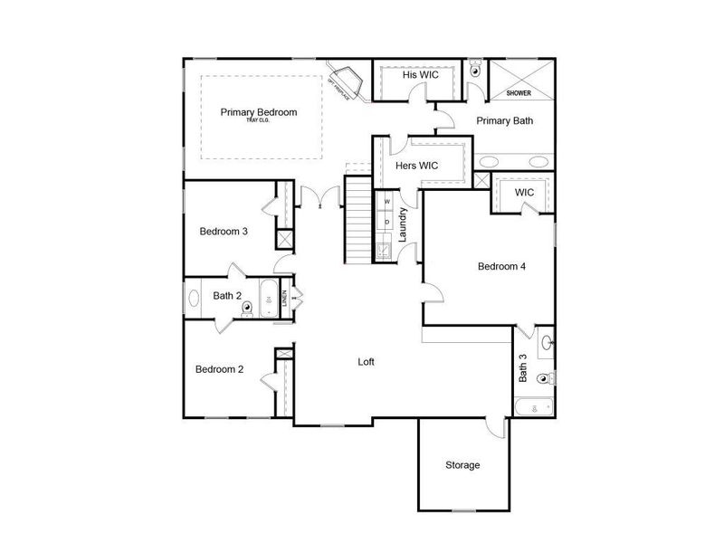 2D floor plan layout of this home in Livingstone Park, Kennesaw, GA (Image 4).