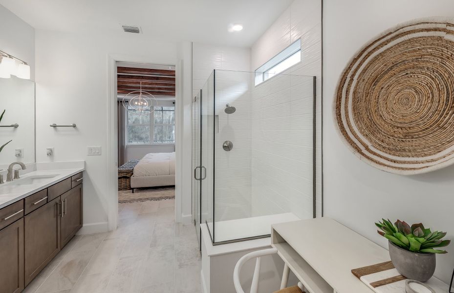 Furnished interior view inside a new home in TerraWalk at Babcock Ranch, Alva (Image 10).