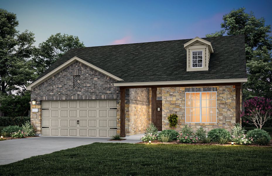 Representative exterior photo of a completed home built from the Emory by Pulte Homes in Treeline, Justin, TX (Image 2). Representative exterior photo of a completed home built from the Emory by Pulte Homes in Treeline, Justin, TX (Image 2).