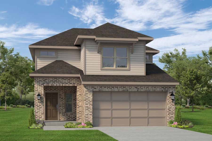 Representative exterior photo of a completed home built from the Johnson by Autograph Homes in Aldeana, Bonney, TX (Image 1). Representative exterior photo of a completed home built from the Johnson by Autograph Homes in Aldeana, Bonney, TX (Image 1).