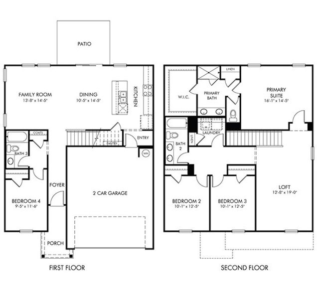 2D floor plan layout of this home in Briarcreek - Legacy Series, Antioch, TN (Image 1).