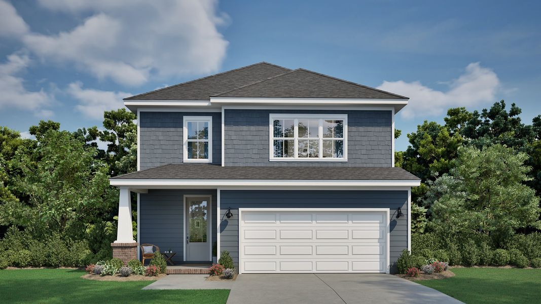 Representative exterior photo of a completed home built from the Wisteria by New Leaf Builders in East Lake, Leland, NC (Image 5). Representative exterior photo of a completed home built from the Wisteria by New Leaf Builders in East Lake, Leland, NC (Image 5).