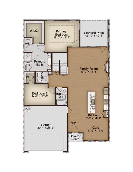 2D floor plan layout for the Westmoor by McKinley Homes in Cooper's Walk, Loganville, GA (Image 3).