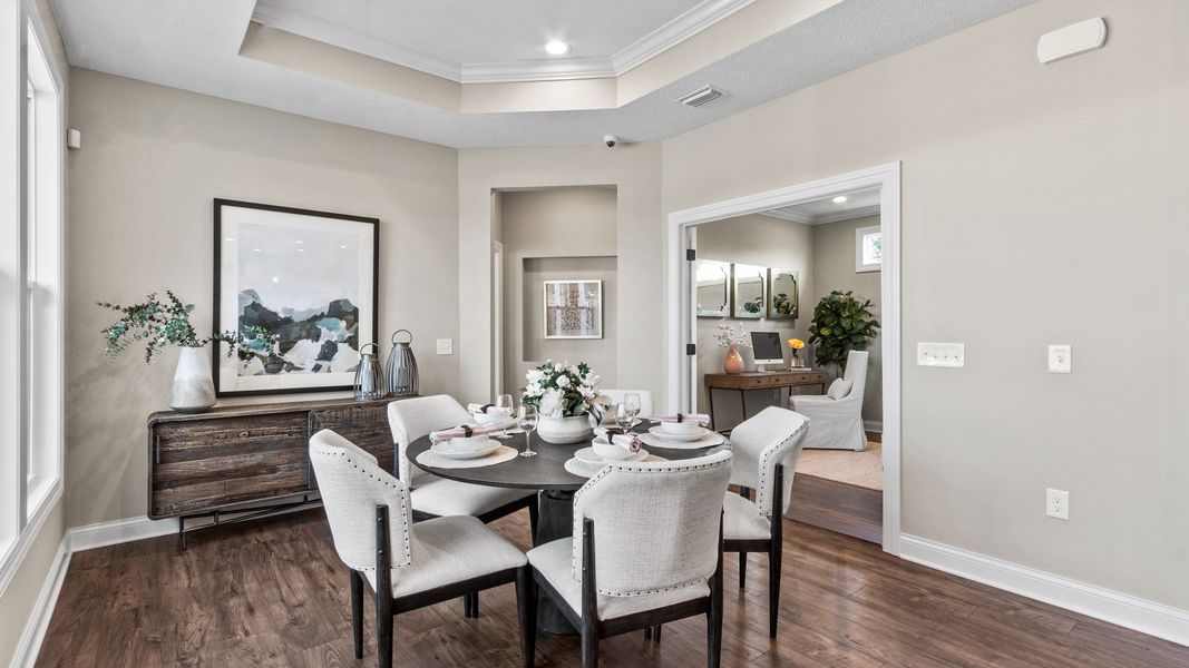 Representative furnished interior of a home built from the Portico by Epcon Communities in The Courtyards by The Manor, Alpharetta (Image 12). Representative furnished interior of a home built from the Portico by Epcon Communities in The Courtyards by The Manor, Alpharetta (Image 12).
