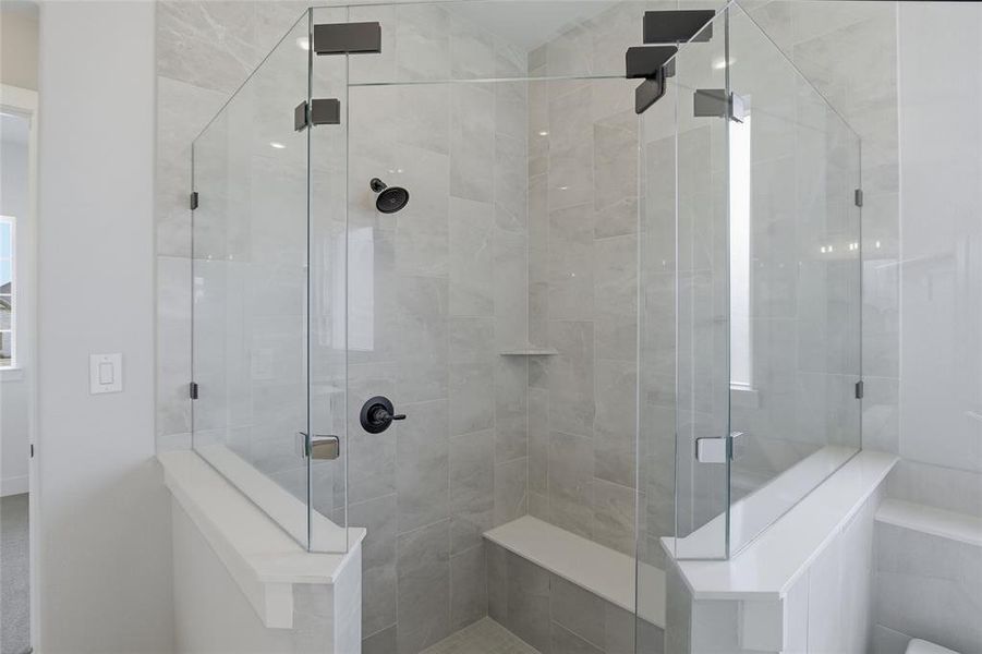 Bathroom with a shower stall