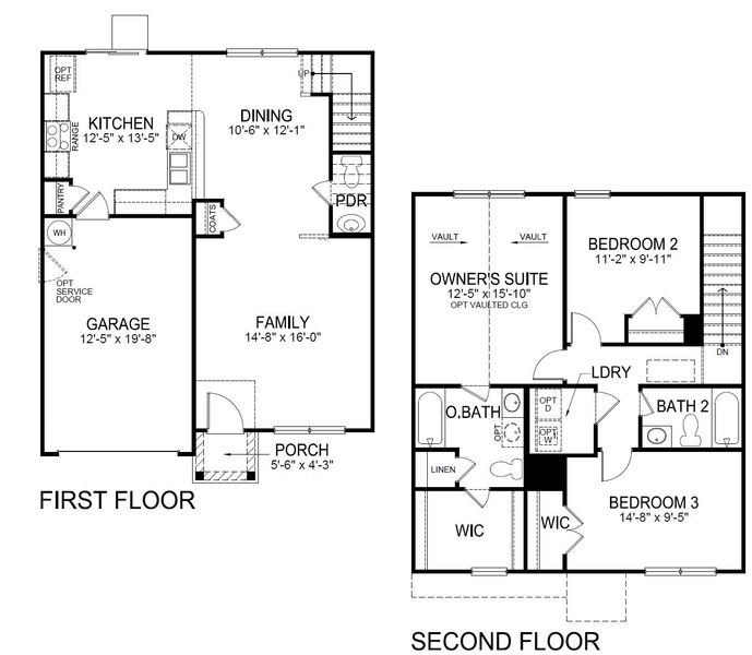 2D floor plan layout for the Brandon by D.R. Horton in Fishel Village, Winston-Salem, NC (Image 3). 2D floor plan layout for the Brandon by D.R. Horton in Fishel Village, Winston-Salem, NC (Image 3).