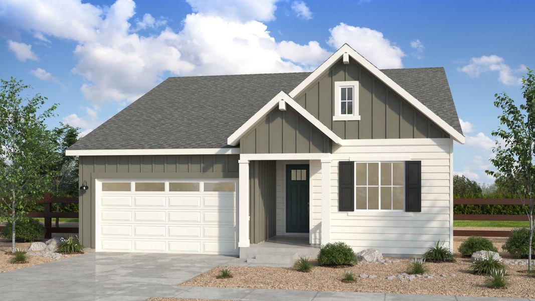 Representative exterior photo of a completed home built from the Boulder by Taylor Morrison in Parterre, Thornton, CO (Image 1). Representative exterior photo of a completed home built from the Boulder by Taylor Morrison in Parterre, Thornton, CO (Image 1).