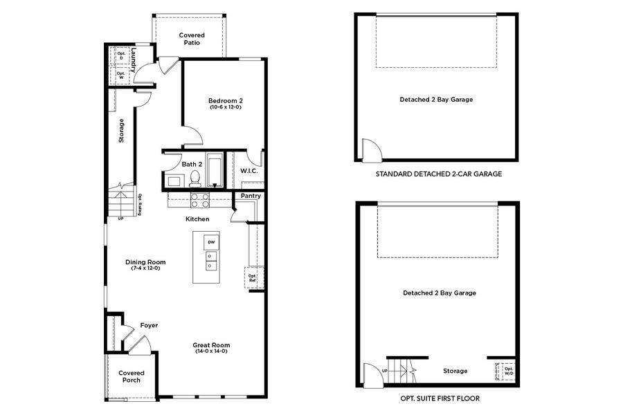2D floor plan layout for the Trinity by DRB Homes in Spring Creek, Taylor, TX (Image 3).