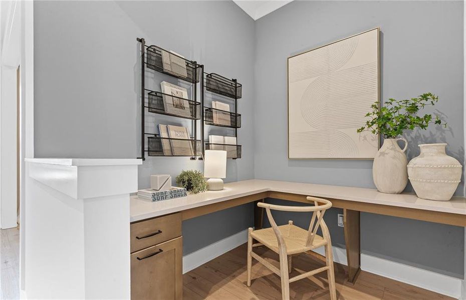 Furnished interior view inside a new home in Traditions of Braselton, Hoschton (Image 17).