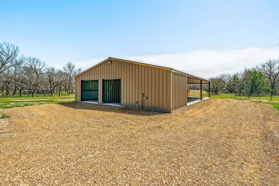 View of pole building