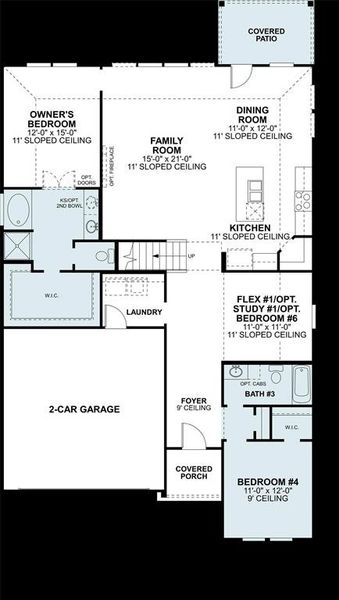 2D floor plan layout of this home in Woodstone, Providence Village, TX (Image 3).