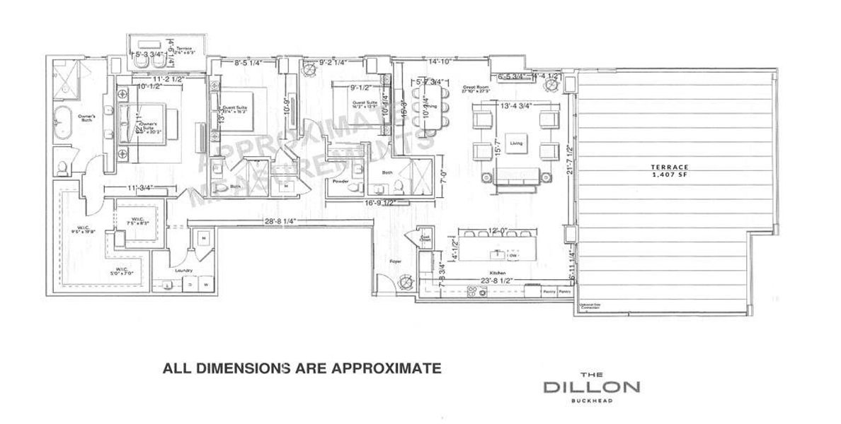 2D floor plan layout of this home in The Dillon Buckhead, Atlanta, GA (Image 3).