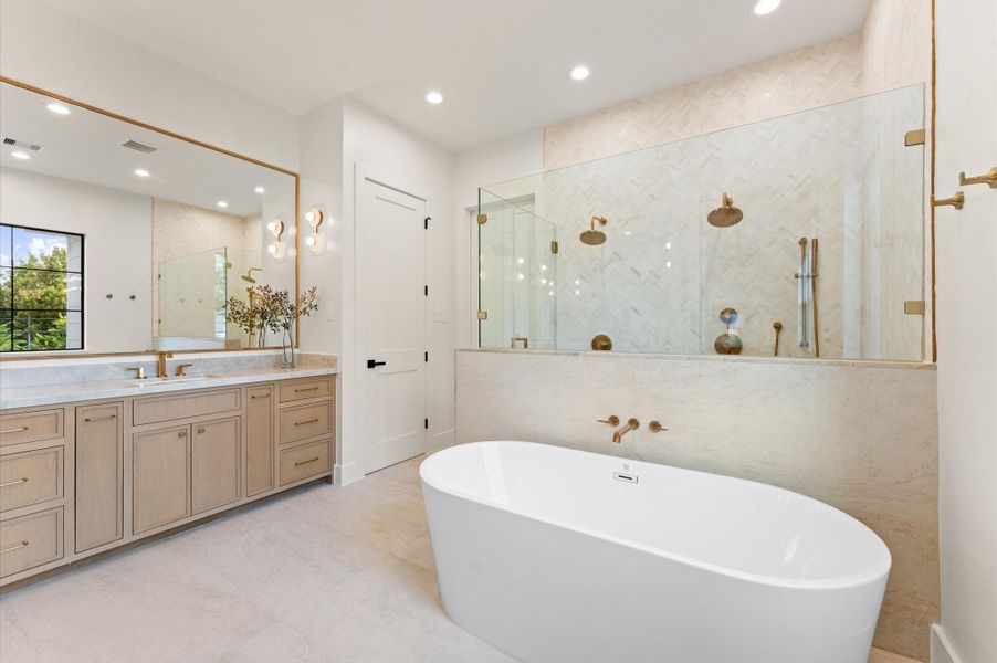 Primary Bathroom. *Previous project by the same developer, floor plans and selections may vary.*