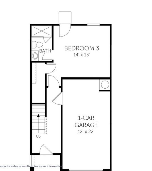 2D floor plan layout of this home in Lakestone Townhomes, Fuquay Varina, NC (Image 4).