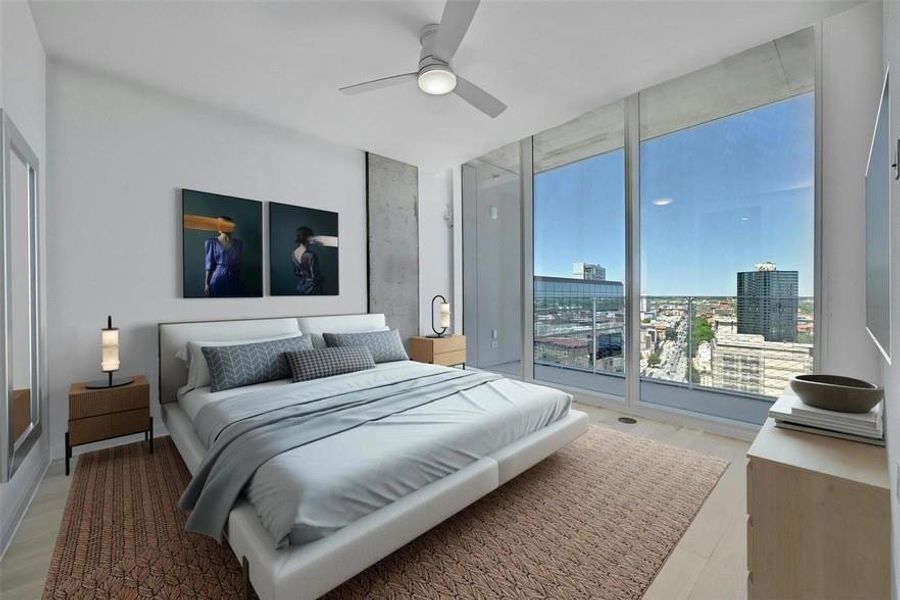 Furnished interior view inside a new home in The Linden Residences, Austin (Image 10).