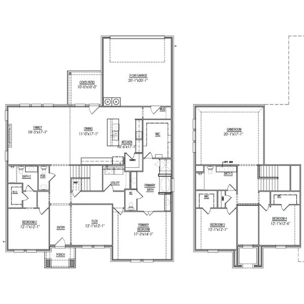 2D floor plan layout for the The Sterling - Rear Entry by Lillian Custom Homes in Dominion Park, Waxahachie, TX (Image 3).