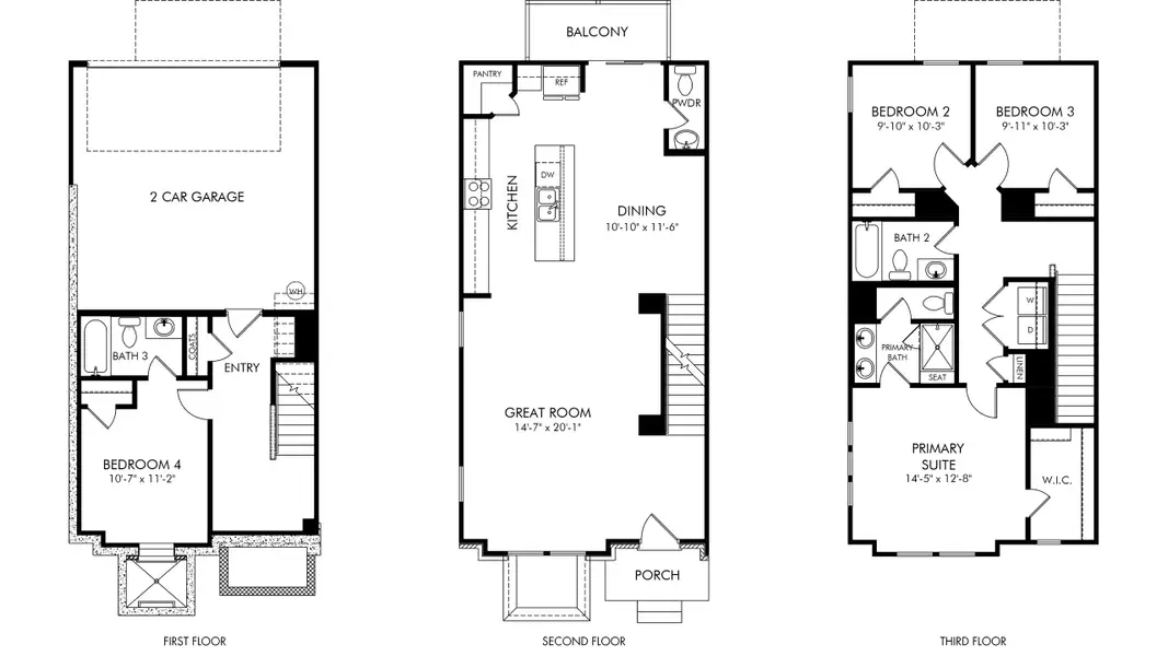 2D floor plan layout of this home in Zermatt Townhomes, Nashville, TN (Image 3). 2D floor plan layout of this home in Zermatt Townhomes, Nashville, TN (Image 3).