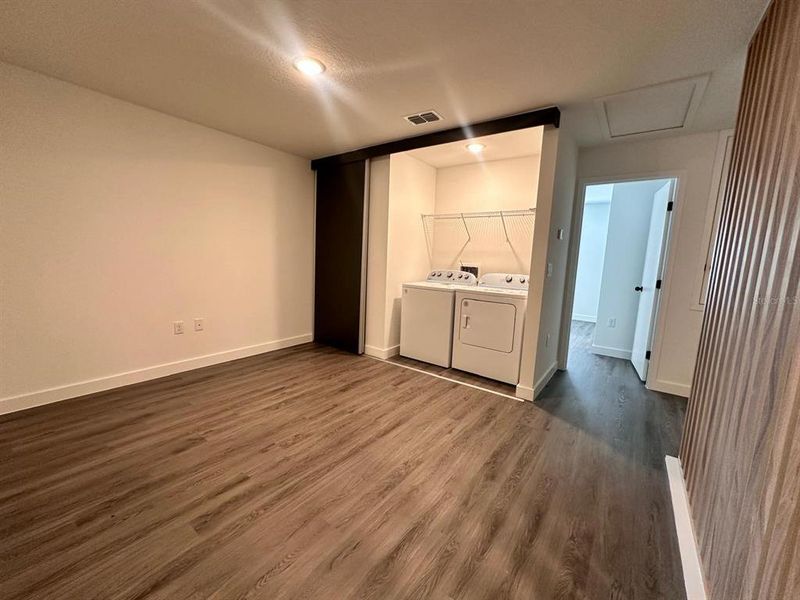 Loft with laundry closet (upstairs)