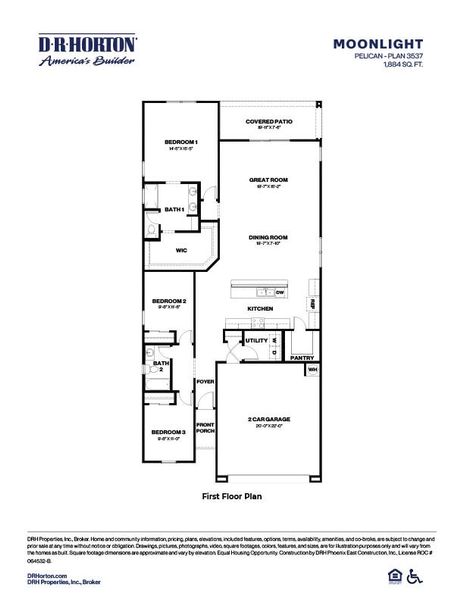 2D floor plan layout of this home in Moonlight, Maricopa, AZ (Image 4).