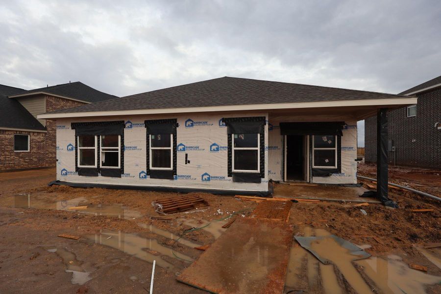 Backyard with covered patio - still under construction!