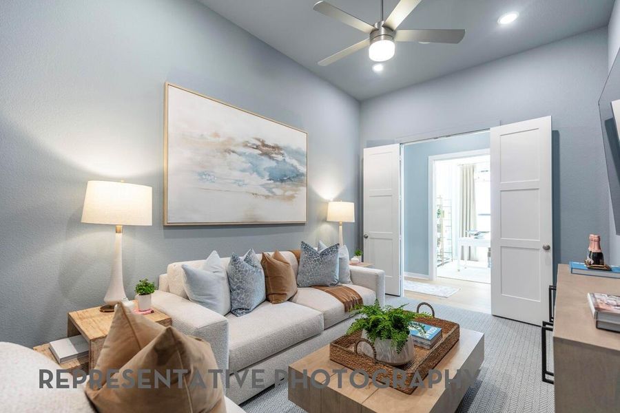 Furnished interior view inside a new home in Grand Central Park, Conroe (Image 9).