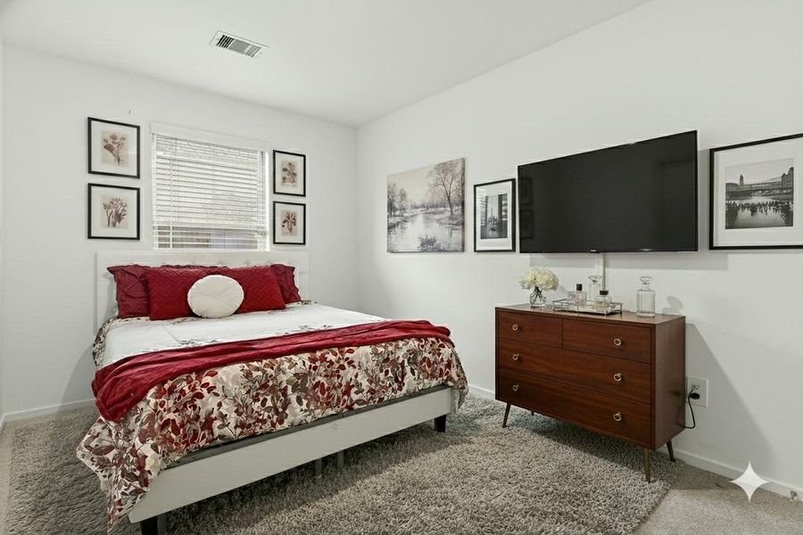Digitally!!! enhanced!! digitally staged image of 2nd bed room used as a guest bed room Digitally!!! enhanced!! digitally staged image of 2nd bed room used as a guest bed room